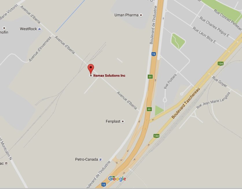 voir sur google map Localisation des bureau d'Itsmax